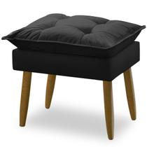 Puff Decorativo Para Sala De Estar Opala Veludo Preto Puff Decorativo Para Sala De Estar Opala Veludo Preto