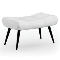 Puff Decorativo Para Sala de Estar Pés Palito Lord Sintético Branco - Ibiza Puff Decorativo Para Sala de Estar Pés Palito Lord Sintético Branco - Ibiza