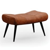 Puff Decorativo Para Sala de Estar Pés Palito Lord Sintético Nozes - Ibiza Puff Decorativo Para Sala de Estar Pés Palito Lord Sintético Nozes - Ibiza