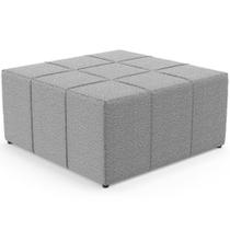 Puff Decorativo Para Sala de Estar Quadrado Milano 90x90cm W01 Bouclê Cinza - Lyam Decor Puff Decorativo Para Sala de Estar Quadrado Milano 90x90cm W01 Bouclê Cinza - Lyam Decor