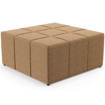 Puff Decorativo Para Sala de Estar Quadrado Milano 90x90cm W01 Bouclê Mostarda - Lyam Decor Puff Decorativo Para Sala de Estar Quadrado Milano 90x90cm W01 Bouclê Mostarda - Lyam Decor