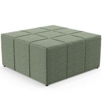 Puff Decorativo Para Sala de Estar Quadrado Milano 90x90cm W01 Bouclê Oliva - Lyam Decor Puff Decorativo Para Sala de Estar Quadrado Milano 90x90cm W01 Bouclê Oliva - Lyam Decor
