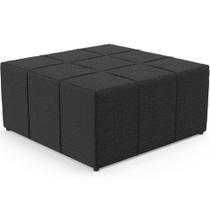 Puff Decorativo Para Sala de Estar Quadrado Milano 90x90cm W01 Bouclê Preto - Lyam Decor Puff Decorativo Para Sala de Estar Quadrado Milano 90x90cm W01 Bouclê Preto - Lyam Decor