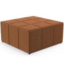 Puff Decorativo Para Sala de Estar Quadrado Milano 90x90cm W01 Bouclê Terracota - Lyam Decor Puff Decorativo Para Sala de Estar Quadrado Milano 90x90cm W01 Bouclê Terracota - Lyam Decor