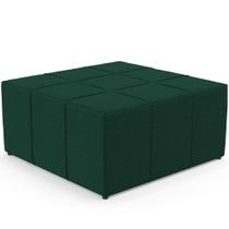 Puff Decorativo Para Sala de Estar Quadrado Milano 90x90cm W01 Bouclê Verde - Lyam Decor Puff Decorativo Para Sala de Estar Quadrado Milano 90x90cm W01 Bouclê Verde - Lyam Decor