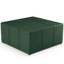 Puff Decorativo Para Sala de Estar Quadrado Milano 90x90cm W01 Facto Verde Musgo - Lyam Decor Puff Decorativo Para Sala de Estar Quadrado Milano 90x90cm W01 Facto Verde Musgo - Lyam Decor