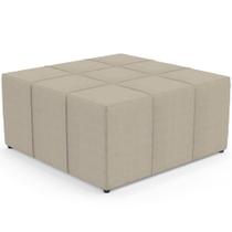 Puff Decorativo Para Sala de Estar Quadrado Milano 90x90cm W01 Linho Bege - Lyam Decor Puff Decorativo Para Sala de Estar Quadrado Milano 90x90cm W01 Linho Bege - Lyam Decor