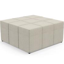 Puff Decorativo Para Sala de Estar Quadrado Milano 90x90cm W01 Linho Champagne - Lyam Decor Puff Decorativo Para Sala de Estar Quadrado Milano 90x90cm W01 Linho Champagne - Lyam Decor
