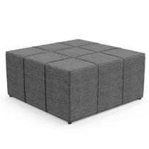 Puff Decorativo Para Sala de Estar Quadrado Milano 90x90cm W01 Linho Cinza Escuro - Lyam Decor Puff Decorativo Para Sala de Estar Quadrado Milano 90x90cm W01 Linho Cinza Escuro - Lyam Decor