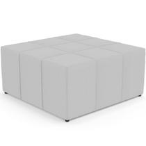 Puff Decorativo Para Sala de Estar Quadrado Milano 90x90cm W01 Linho Cinza - Lyam Decor Puff Decorativo Para Sala de Estar Quadrado Milano 90x90cm W01 Linho Cinza - Lyam Decor