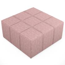 Puff Decorativo Para Sala de Estar Quadrado Milano 90x90cm W01 Linho Rosê - Lyam Decor Puff Decorativo Para Sala de Estar Quadrado Milano 90x90cm W01 Linho Rosê - Lyam Decor