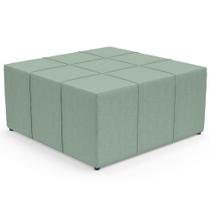 Puff Decorativo Para Sala de Estar Quadrado Milano 90x90cm W01 Linho Verde Menta - Lyam Decor Puff Decorativo Para Sala de Estar Quadrado Milano 90x90cm W01 Linho Verde Menta - Lyam Decor