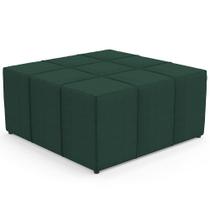 Puff Decorativo Para Sala de Estar Quadrado Milano 90x90cm W01 Linho Verde Musgo - Lyam Decor Puff Decorativo Para Sala de Estar Quadrado Milano 90x90cm W01 Linho Verde Musgo - Lyam Decor