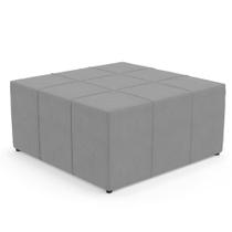 Puff Decorativo Para Sala de Estar Quadrado Milano 90x90cm W01 Suede Cinza - Lyam Decor