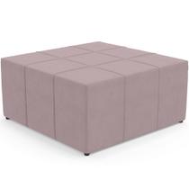Puff Decorativo Para Sala de Estar Quadrado Milano 90x90cm W01 Suede Rosê - Lyam Decor Puff Decorativo Para Sala de Estar Quadrado Milano 90x90cm W01 Suede Rosê - Lyam Decor