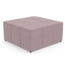Puff Decorativo Para Sala de Estar Quadrado Milano 90x90cm W01 Suede Rosê - Lyam Decor Puff Decorativo Para Sala de Estar Quadrado Milano 90x90cm W01 Suede Rosê - Lyam Decor