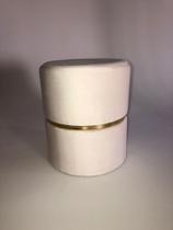 Puff decorativo para sala de estar quarto escritório com cinta - Palha Suede