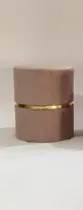 Puff decorativo para sala de estar quarto escritório com cinta - Rosê Suede