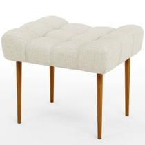 Puff Decorativo Para Sala De Estar Requinte L02 Linho Champagne - Lyam Decor