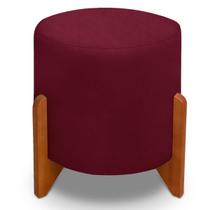 Puff Decorativo Para Sala De Estar Thor Tecido Suede Vinho Puff Decorativo Para Sala De Estar Thor Tecido Suede Vinho