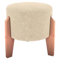 Puff Decorativo Para Sala Luxo 44x44 cm Boucle Milani Store