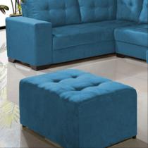 Puff Decorativo Para Sala Quarto Azul Turquesa