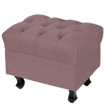 Puff Decorativo París Luis Xv L02 Capitone Suede Rosê - Lyam Decor