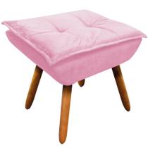 Puff Decorativo Pés Palito Charger Suede Rosa G19 - Gran Belo