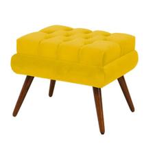 Puff Decorativo Pés Palito Dora Suede Amarelo - DS Móveis
