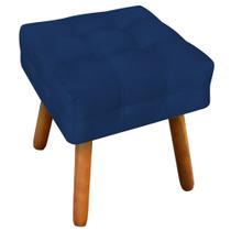 Puff Decorativo Pés Palito Karen Suede Azul Marinho G19 - Gran Belo Puff Decorativo Pés Palito Karen Suede Azul Marinho G19 - Gran Belo