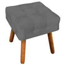 Puff Decorativo Pés Palito Karen Suede Grafite G19 - Gran Belo Puff Decorativo Pés Palito Karen Suede Grafite G19 - Gran Belo