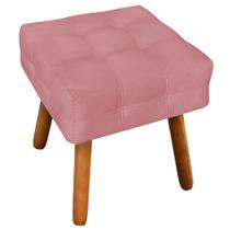 Puff Decorativo Pés Palito Karen Suede Rosê G19 - Gran Belo Puff Decorativo Pés Palito Karen Suede Rosê G19 - Gran Belo