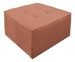 Puff Decorativo Quadrado 65x65 Boucle Para Sala E Quarto Bz