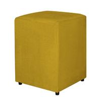 Puff Decorativo Quadrado Para Sala Veludo Amarelo - Belliv Decor