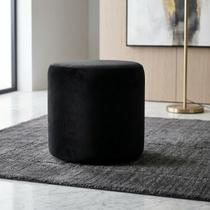 Puff Decorativo Redondo Em Veludo Sala Quarto Luxo Cor Preto Puff Decorativo Redondo Em Veludo Sala Quarto Luxo Cor Preto