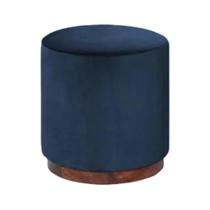 Puff Decorativo Redondo Itália Azul Royal