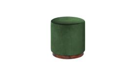 Puff Decorativo Redondo Itália - Tecido Verde Folha