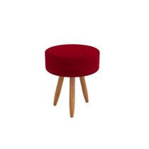 Puff Decorativo Redondo Para Sala De Estar Cor:Vermelho