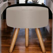 Puff Decorativo Redondo Para Sala Quarto Suede Bege Madelina Decor Puff Decorativo Redondo Para Sala Quarto Suede Bege Madelina Decor