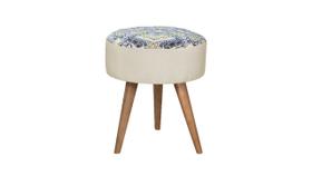 Puff Decorativo Redondo Safira - Tecido Creme Puff Decorativo Redondo Safira - Tecido Creme