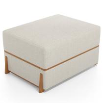 Puff Decorativo Retangular Para Sala de Estar Domus L02 Linho Champagne - Lyam Decor