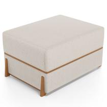 Puff Decorativo Retangular Para Sala de Estar Domus L02 Linho Cru - Lyam Decor