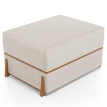 Puff Decorativo Retangular Para Sala de Estar Domus L02 Linho Cru - Lyam Decor Puff Decorativo Retangular Para Sala de Estar Domus L02 Linho Cru - Lyam Decor