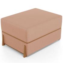 Puff Decorativo Retangular Para Sala de Estar Domus L02 Linho Rosê - Lyam Decor