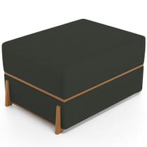 Puff Decorativo Retangular Para Sala de Estar Domus L02 Linho Verde Musgo - Lyam Decor