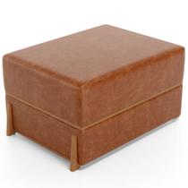 Puff Decorativo Retangular Para Sala de Estar Domus L02 material sintético Camel - Lyam Decor Puff Decorativo Retangular Para Sala de Estar Domus L02 material sintético Camel - Lyam Decor