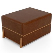 Puff Decorativo Retangular Para Sala de Estar Domus L02 material sintético Marrom - Lyam Decor Puff Decorativo Retangular Para Sala de Estar Domus L02 material sintético Marrom - Lyam Decor