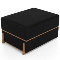 Puff Decorativo Retangular Para Sala de Estar Domus L02 material sintético Preto - Lyam Decor