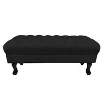 Puff Decorativo Retrô Luis Xv Capitonê 1 Metro Suede Preto