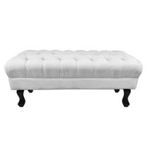 Puff Decorativo Retrô Luis Xv Captonê 1 Metro Suede Branco DL Decor